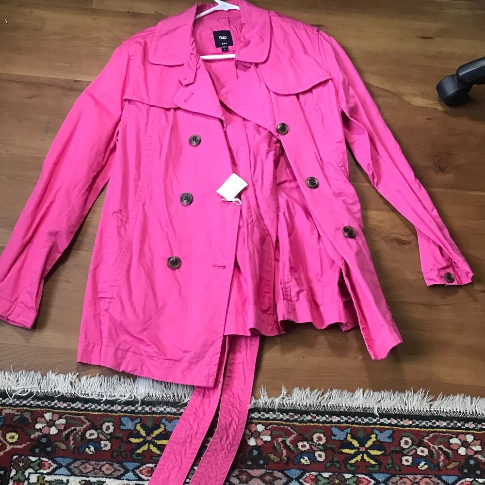 Hot Pink Double Breasted  Jacket by Gap size large 100% cotton woman